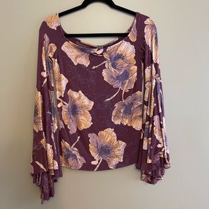 Free People off the shoulder long sleeve with flowy arms